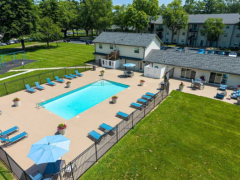 Aerial view of the pool