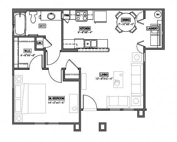 Floor plan 1 Bedroom Tax Credit