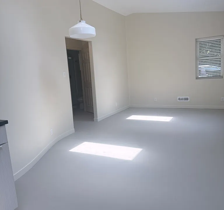 Looking at doorway from living area into hallway.