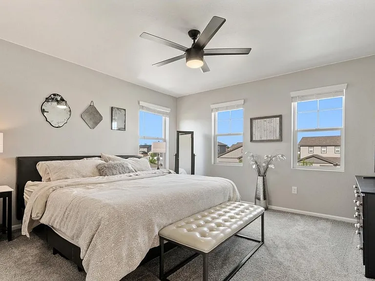 Primary Bedroom with plenty of room for King sized bed (pictured)