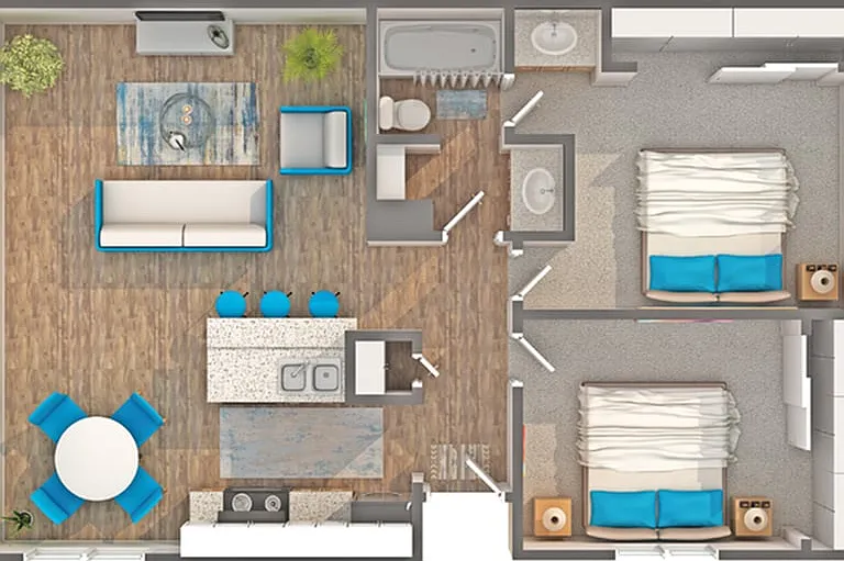 Natoma 2 | 2-Bedroom Floorplan Natoma 2 | 2-Bedroom Floorplan