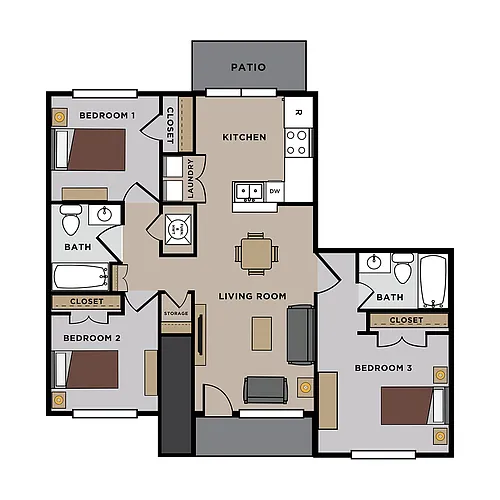 Floor plan 3 bedroom - market