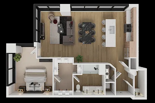 Floor plan 1 Bedroom Apartment