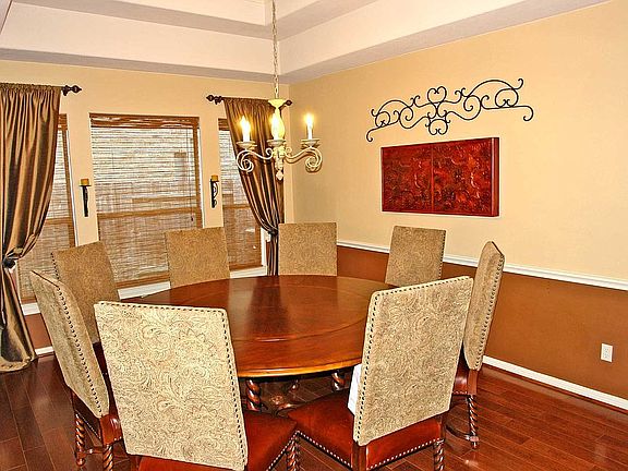 Elegant dining room is very inviting 