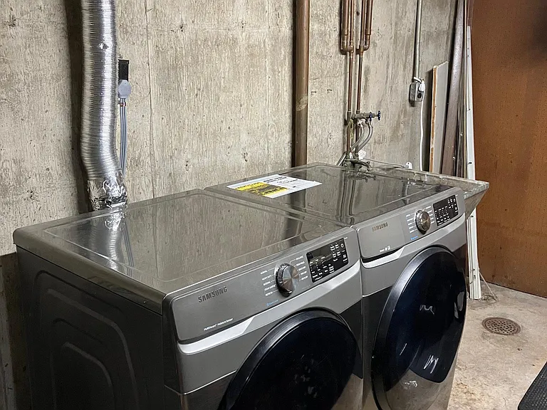 Washer/dryer units in laundry room