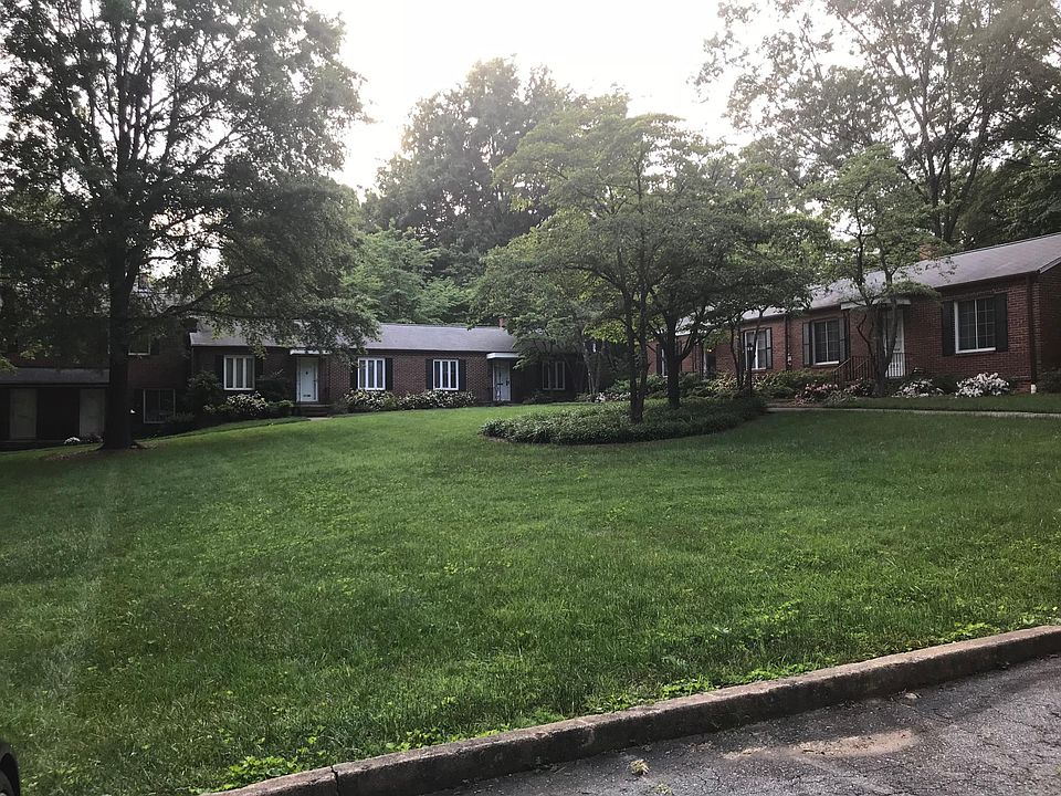 Courtyard taken from parking area, unit is behind the tree