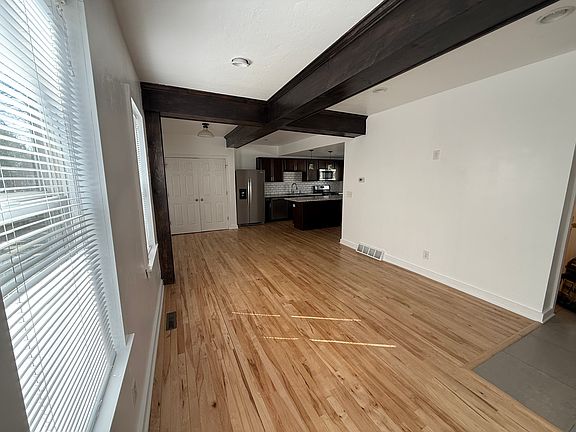 First Floor Living Area with area for dining table or desk. In unit laundry hook ups in closet