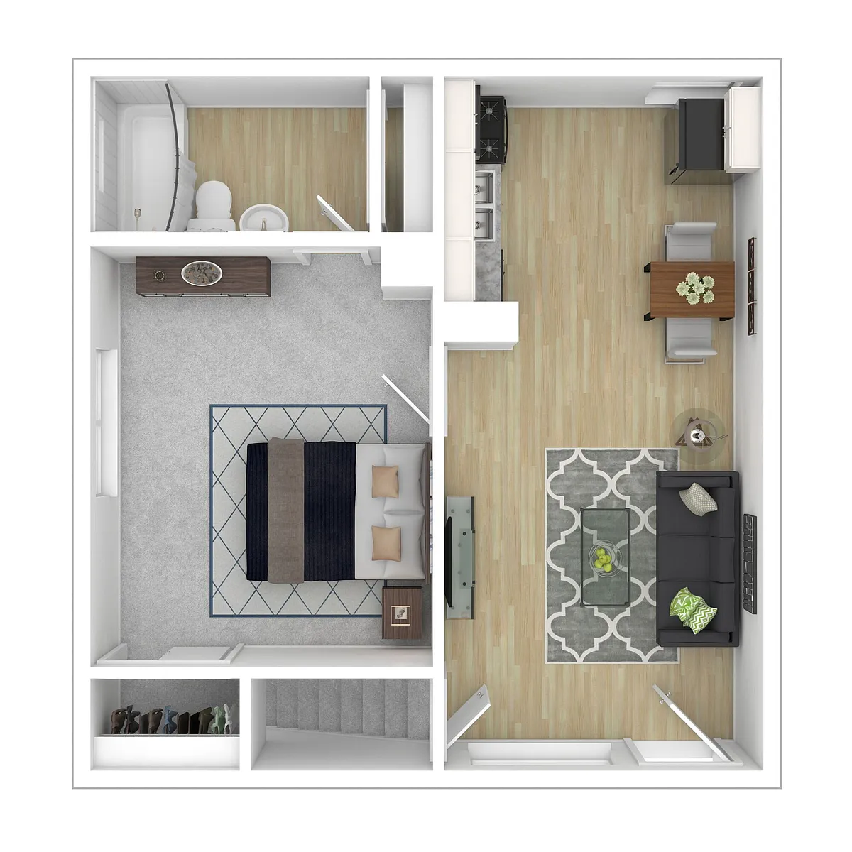 Floor plan 1 Bedroom 1 Bathroom