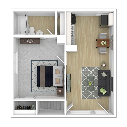 Floor plan 1 Bedroom 1 Bathroom