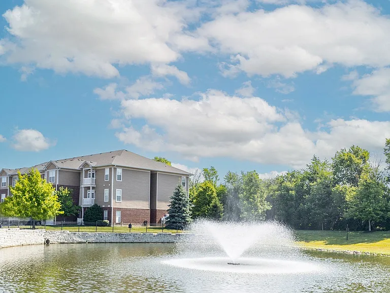 Serene Pond with Scenic Overlook at Westhaven Apartments, Zionsville, Indiana