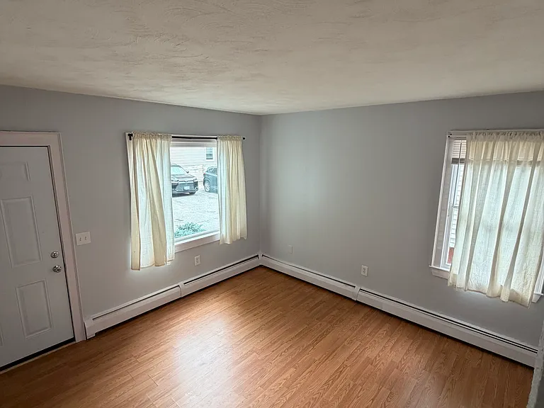 View of the living room from the stairwell.