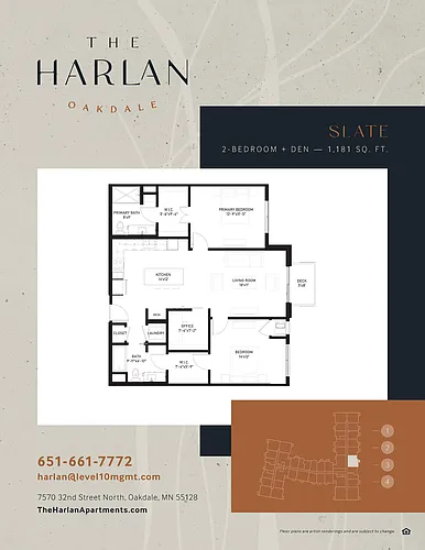 Floor plan Slate | + Den