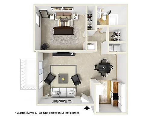Floor plan 1 Bedroom 1 Bath