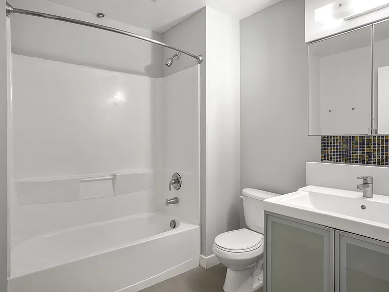 Our Apartment Bathroom at Sleek Lofts Apartments in Denver, Colorado