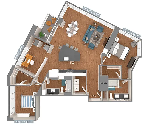 Floor plan B11D-1514sf-1