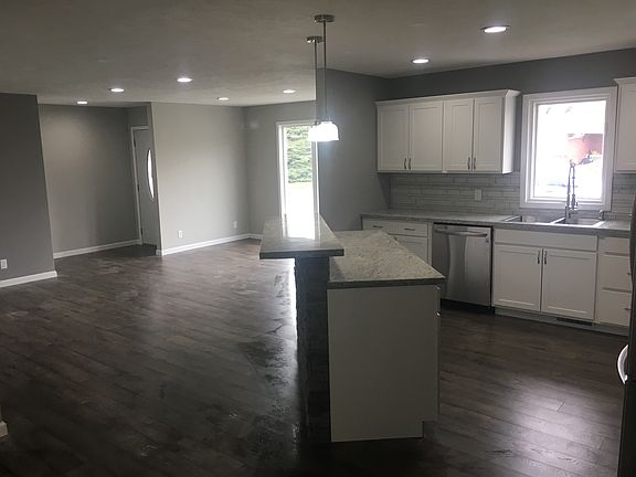 family room and kitchen