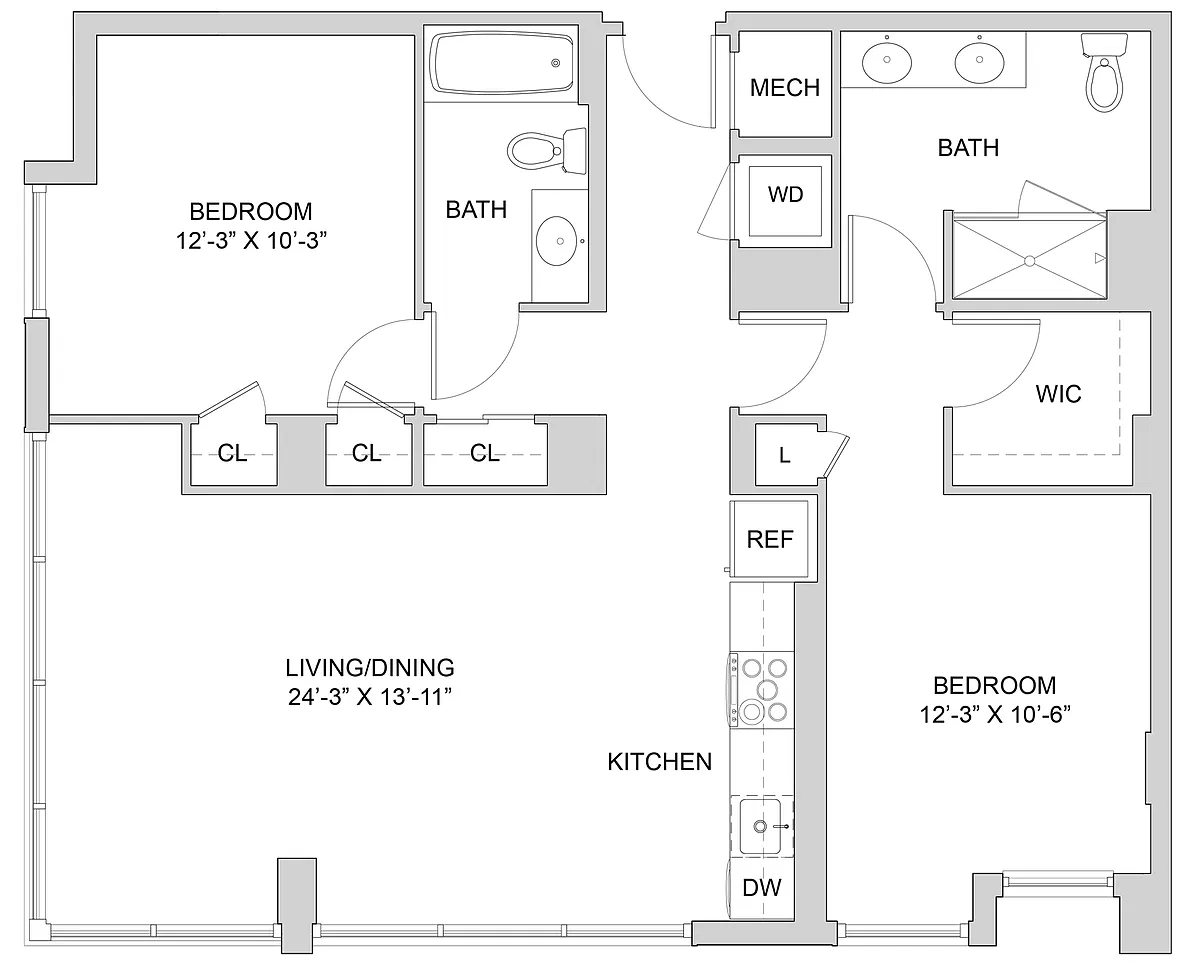 Floor plan 2 Bed_2 Bath-A2_2BR_A