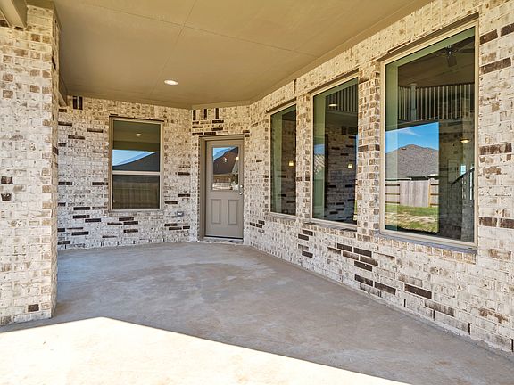 Covered patio in backyard