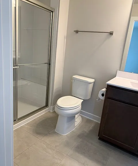 2ND BATH WITH STAND UP SHOWER AND CULTURED MARBLE VANITY