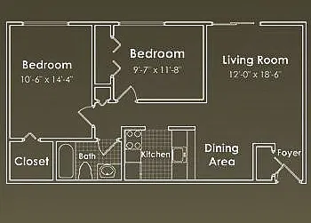 Floor plan 2 BD Standard