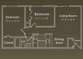 Floor plan 2 BD Standard