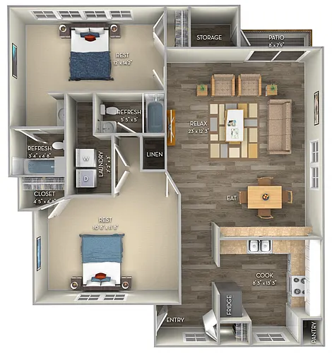 Floor plan Two Bedroom
