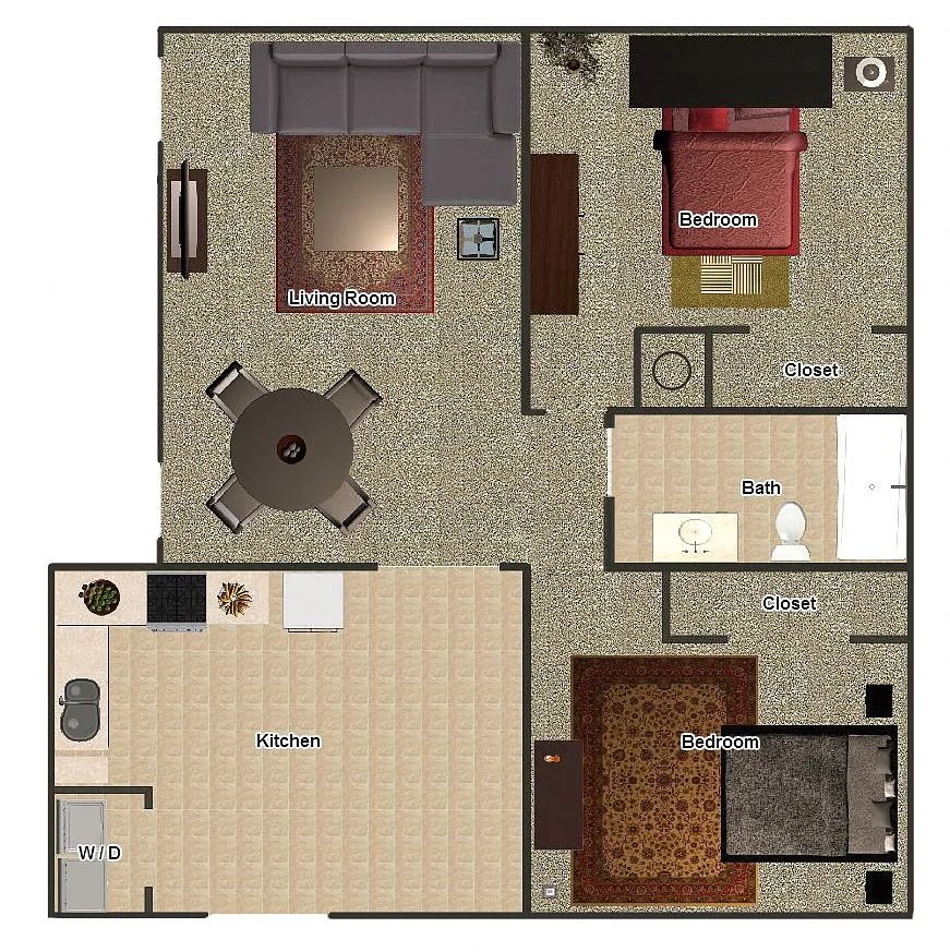 Floor plan 2 Bedroom / 1 Bathroom