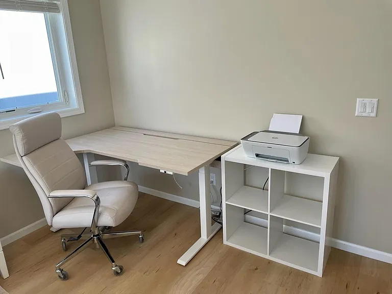 Bedroom 2 stand-up desk and workstation.