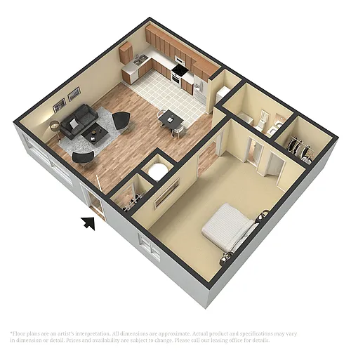 Floor plan 2 Bedroom 1.5 Bathroom
