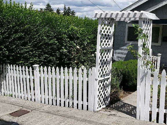 Partially fenced yard
