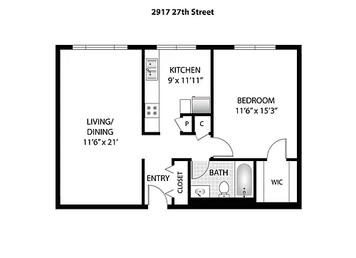 Floor plan One Bedroom