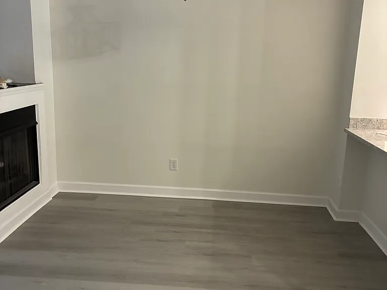 Dining room with gas fireplace