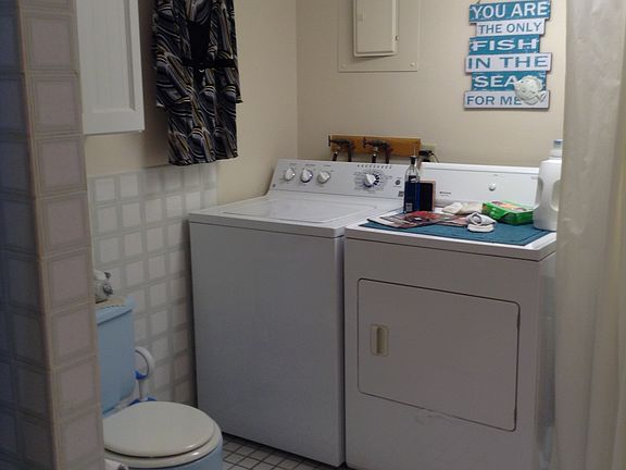 Laundry in bathroom