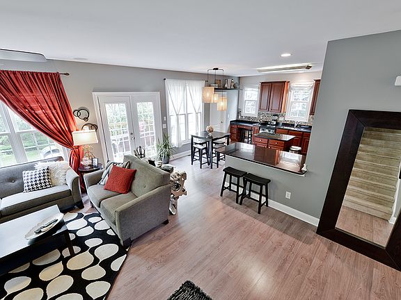 open living and kitchen