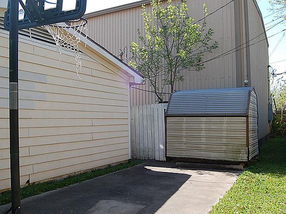 Driveway and storage shed