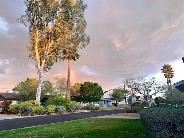 Beautiful sunset view of this amazing neighborhood from the front yard!