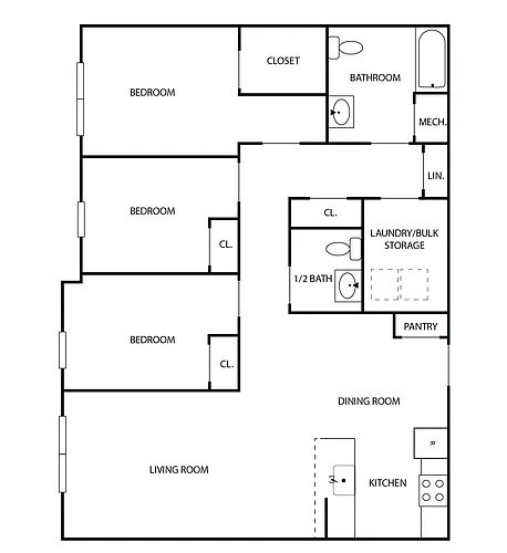 Floor plan 3 Bedrooms