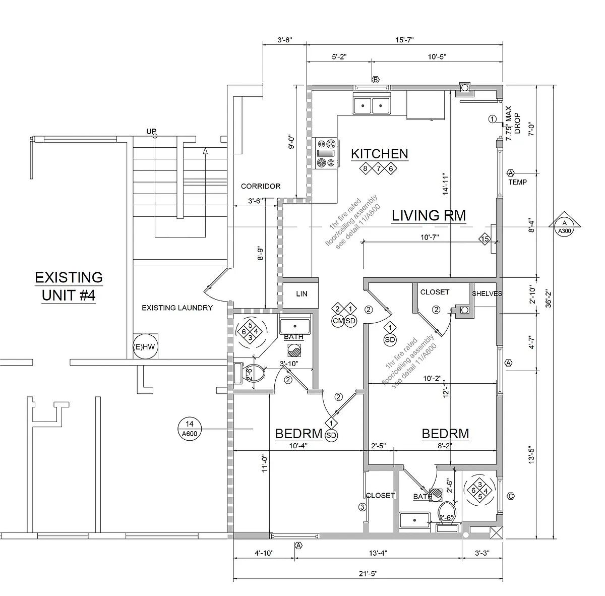 Floor plan 2B2B Unit
