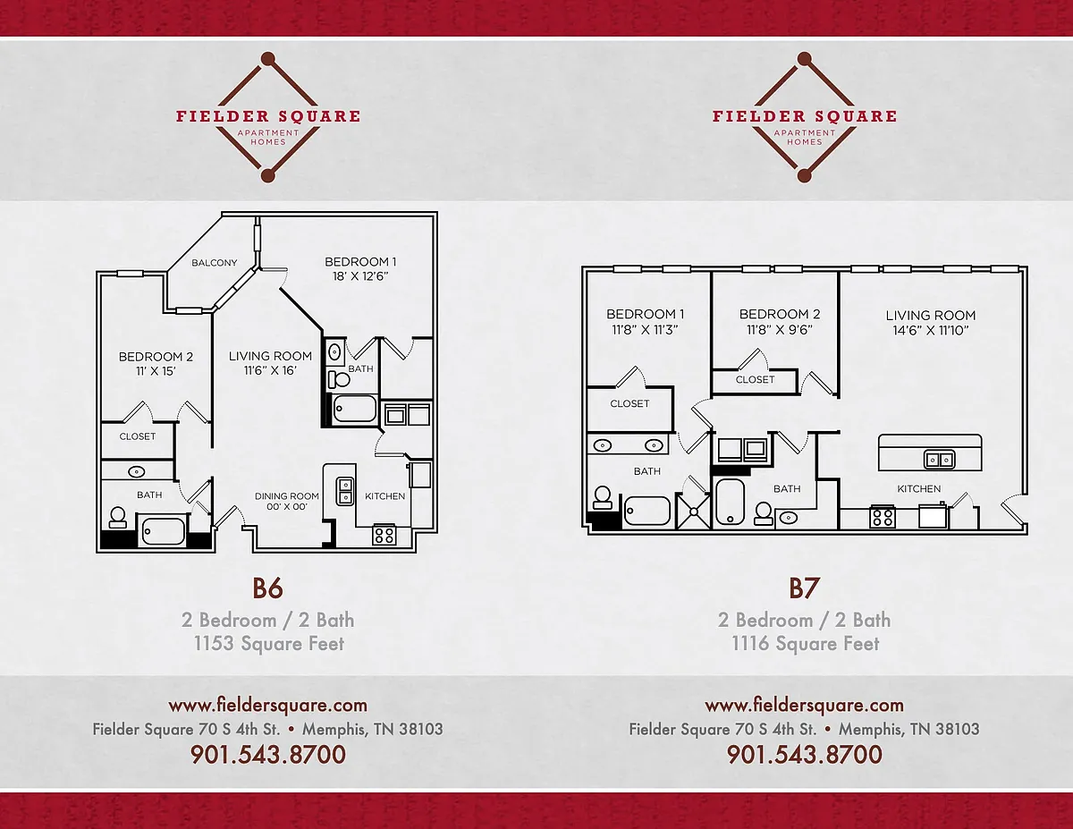 Floor plan B6 Two Bedroom