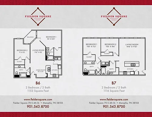 Floor plan B6 Two Bedroom