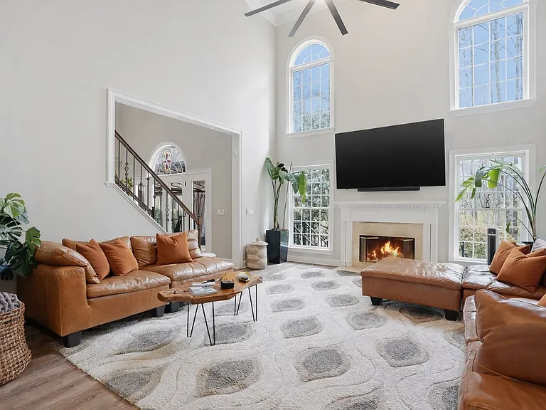 Multiple seating areas designed for both relaxing and gathering