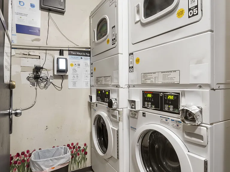 Community laundry facilities within building