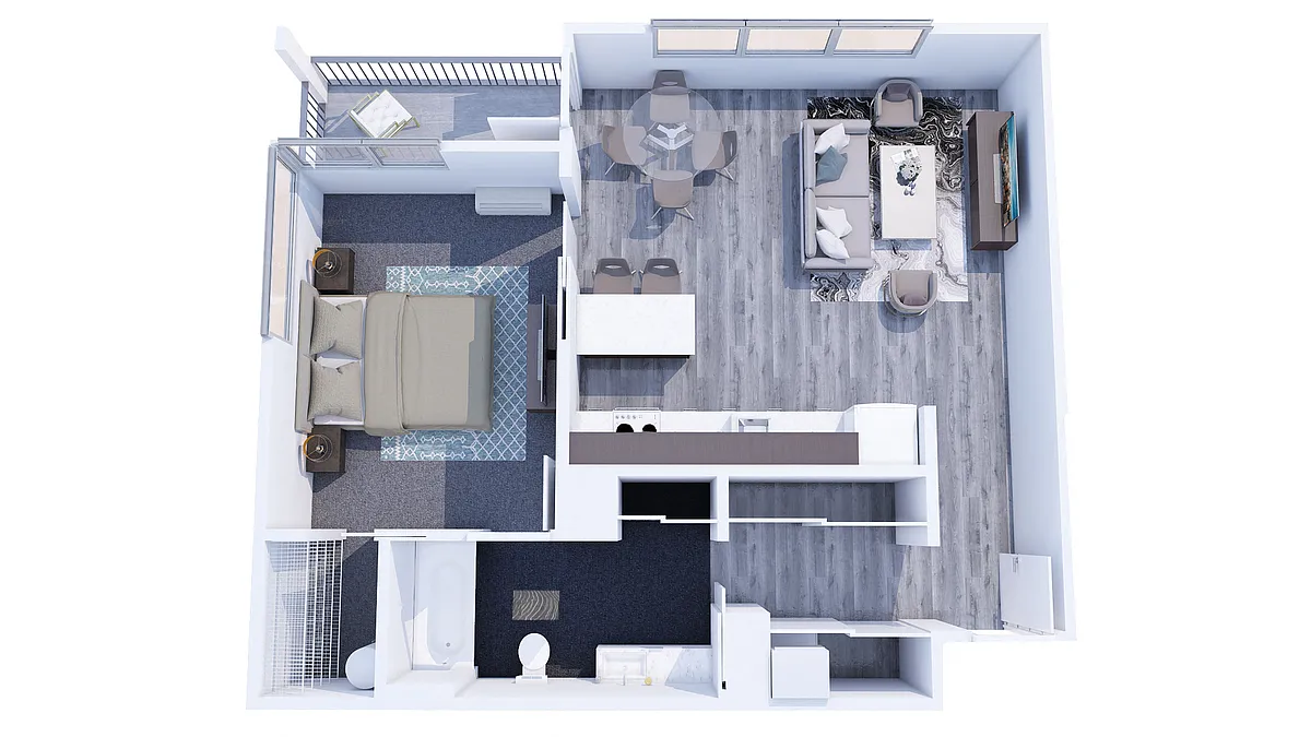 Floor plan One Bed One Bath E