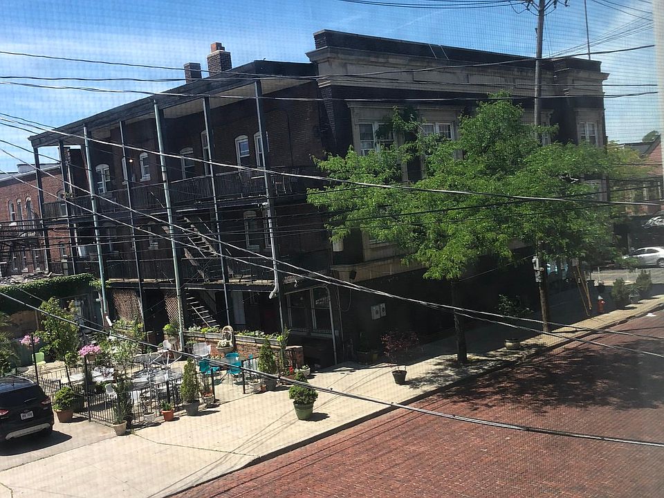 View out window to street