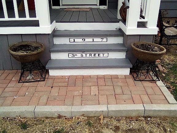 Front steps personalized.