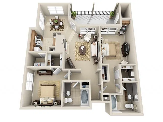 Floor plan Two Bedroom B2
