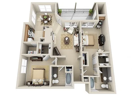 Floor plan Two Bedroom B2