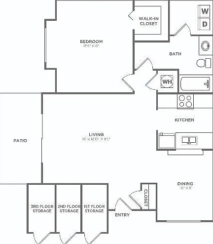 One Bedroom One Bath (791 SF) One Bedroom One Bath (791 SF)