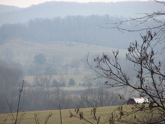 winter view from screened porch