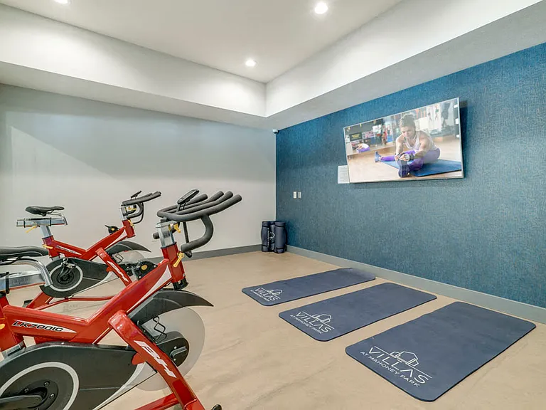 Find your zen or find your sweat with our yoga/spin studio with on-demand fitness classes that provide a variety of workouts.